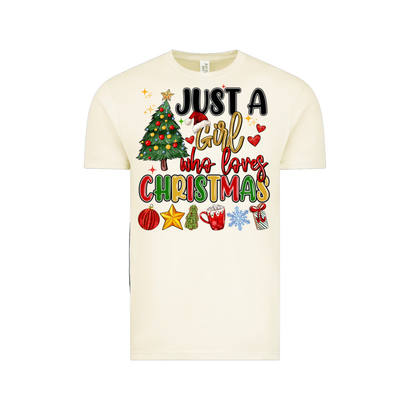 Just A Girl Who Loves Christmas Vintage Tee by MaliasSmallBusiness | Teevron