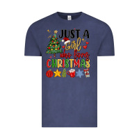 Vintage Denim just a girl who loves christmas Vintage Tee - MaliasSmallBusiness