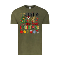 Vintage Olive just a girl who loves christmas Vintage Tee - MaliasSmallBusiness