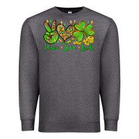 Charcoal Heather St. Patrick's Day Peace love luck Premium Sweatshirt - OliviaCreatesArt