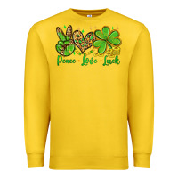 Lemon St. Patrick's Day Peace love luck Premium Sweatshirt - OliviaCreatesArt