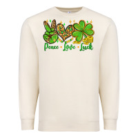 Sandshell St. Patrick's Day Peace love luck Premium Sweatshirt - OliviaCreatesArt