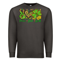 Smoke St. Patrick's Day Peace love luck Premium Sweatshirt - OliviaCreatesArt