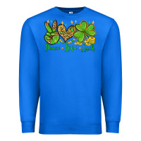 True Royal St. Patrick's Day Peace love luck Premium Sweatshirt - OliviaCreatesArt