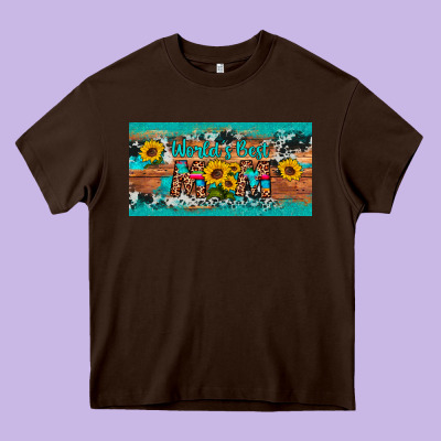 World's Best Mom Sunflower License Plate Heavy Core Tee Designed By Artiststas