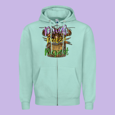 Pinch Peel Eat Repeat Zipper Hoodie Designed By Cowgirlartshop