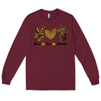 Burgundy peace love labrador Long Sleeve Tee - RanaPortraitStore