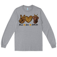 Heather Grey peace love labrador Long Sleeve Tee - RanaPortraitStore