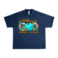 Navy with god all things are possible Urban Heavy Tee - MaliasSmallBusiness