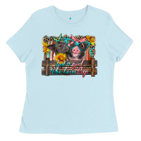 Baby Blue just a girl who loves pigs Ladies Tee - Artiststas