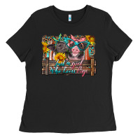 Black just a girl who loves pigs Ladies Tee - Artiststas