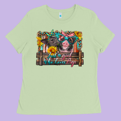 Just A Girl Who Loves Pigs Ladies Tee Designed By Artiststas