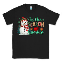 Black tis the season to sparkle snowman Classic Tee - MaliasSmallBusiness