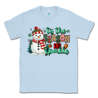 Dusty Blue tis the season to sparkle snowman Classic Tee - MaliasSmallBusiness