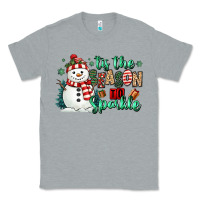 Heather Grey tis the season to sparkle snowman Classic Tee - MaliasSmallBusiness