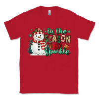 Red tis the season to sparkle snowman Classic Tee - MaliasSmallBusiness