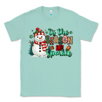 Seafoam tis the season to sparkle snowman Classic Tee - MaliasSmallBusiness