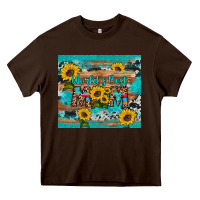Chocolate Brown world's best mom sunflower leopard cowhide Heavy Core Tee - Artiststas