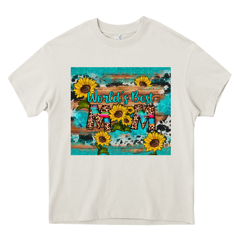 World's Best Mom Sunflower Leopard Cowhide Heavy Core Tee by Artiststas | Teevron