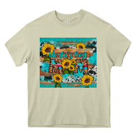 Mossy world's best mom sunflower leopard cowhide Heavy Core Tee - Artiststas