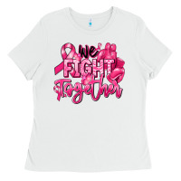 White we fight together breast cancer Ladies Tee - RanaPortraitStore