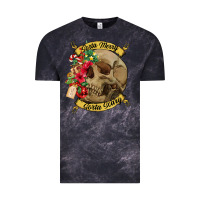 Cloud Black Sorta merry sorta scary skull Vintage Tee - NancyCooperArtShop