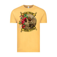Vintage Mustard Sorta merry sorta scary skull Vintage Tee - NancyCooperArtShop