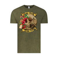 Vintage Olive Sorta merry sorta scary skull Vintage Tee - NancyCooperArtShop