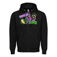Black mardi gras heart Zipper Hoodie - CowGirlArtShop