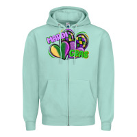 Seafoam mardi gras heart Zipper Hoodie - CowGirlArtShop
