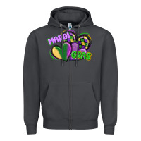 Smoke mardi gras heart Zipper Hoodie - CowGirlArtShop