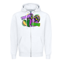 White mardi gras heart Zipper Hoodie - CowGirlArtShop