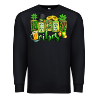 Black St. Patrick's Lucky vibes Premium Sweatshirt - OliviaCreatesArt