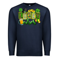 Navy St. Patrick's Lucky vibes Premium Sweatshirt - OliviaCreatesArt
