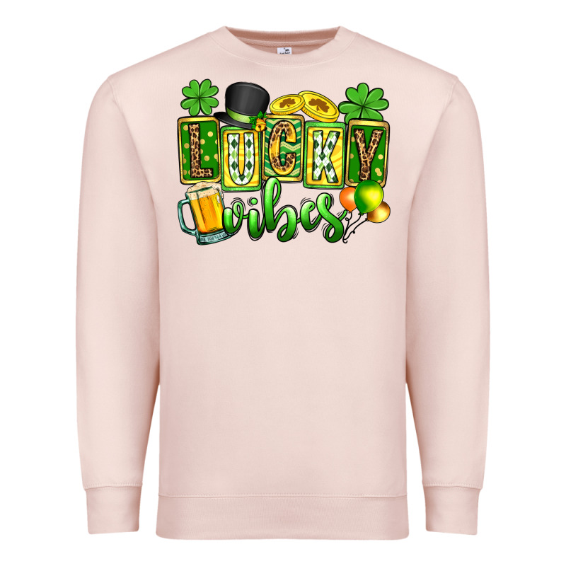 St. Patrick's Lucky Vibes Premium Sweatshirt by OliviaCreatesArt | Teevron