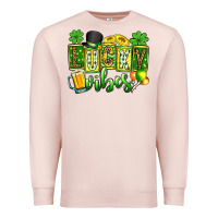 Pale Pink St. Patrick's Lucky vibes Premium Sweatshirt - OliviaCreatesArt