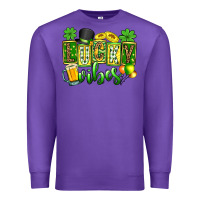 Purple St. Patrick's Lucky vibes Premium Sweatshirt - OliviaCreatesArt