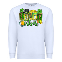 White St. Patrick's Lucky vibes Premium Sweatshirt - OliviaCreatesArt