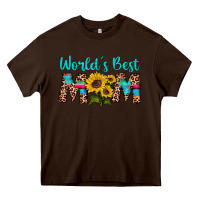 Chocolate Brown world's best mom sunflower Heavy Core Tee - Artiststas