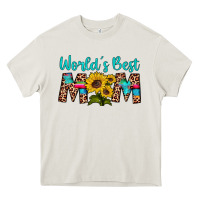 Cream world's best mom sunflower Heavy Core Tee - Artiststas