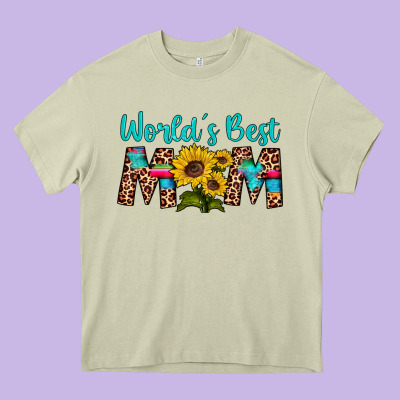 World's Best Mom Sunflower Heavy Core Tee Designed By Artiststas