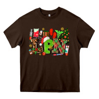 Chocolate Brown lpn christmas nurse with Heavy Core Tee - AdoDesignShop