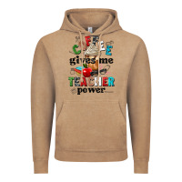 Vintage Coffee coffee gives me teacher power Vintage Hoodie - NancyCooperArtShop