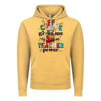Vintage Mustard coffee gives me teacher power Vintage Hoodie - NancyCooperArtShop