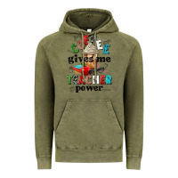 Vintage Olive coffee gives me teacher power Vintage Hoodie - NancyCooperArtShop