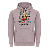 Vintage Zinc coffee gives me teacher power Vintage Hoodie - NancyCooperArtShop