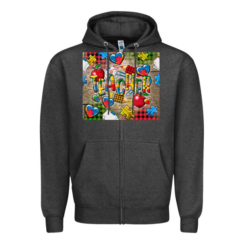 Teacher Autism Zipper Hoodie by CowGirlArtShop | Teevron