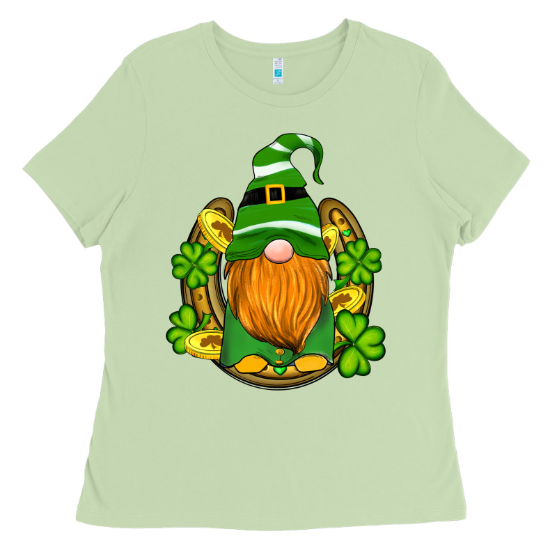 St Patricks Day Gnomes Horseshoe Shamrock Gold Ladies Tee by Artiststas | Teevron