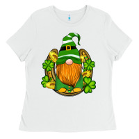 White st patricks day gnomes horseshoe shamrock gold Ladies Tee - Artiststas