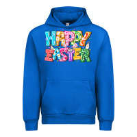 Cobalt Happy Easter Urban Hoodie - CowhideDigitalArt